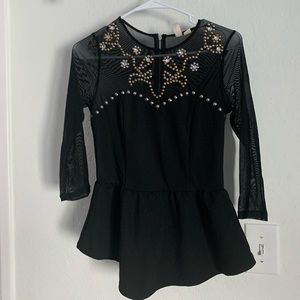 Embroidered peplum top